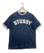 stussyステューシー）の古着「ブリッジロゴリンガーTシャツ」｜ネイビー