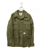 WTAPSダブルタップス）の古着「JUNGLE LS COTTON POPLIN ミリタリーフィールドジャケット」｜オリーブ