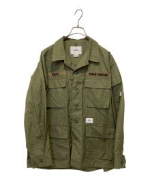 WTAPS（ダブルタップス）の古着「JUNGLE LS COTTON POPLIN ミリタリーフィールドジャケット」｜オリーブ