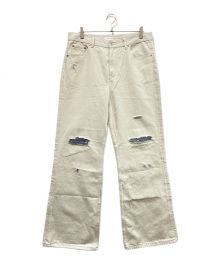 AMICUS ANIMAE（AMICUS ANIMAE）の古着「Distressed Flared Jeans」｜ホワイト