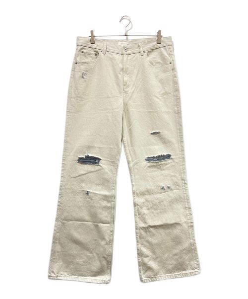 AMICUS ANIMAE（AMICUS ANIMAE）amicus animae (AMICUS ANIMAE) Distressed Flared Jeans ホワイト サイズ:XLの古着・服飾アイテム