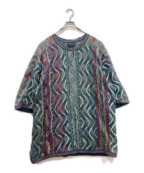 Coogi（クージー）COOGI (クージー) 3Dニットtシャツ ブルー サイズ:4Xの古着・服飾アイテム