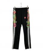 doubletダブレット）の古着「CHAOS EMBROIDERY TRACK PANTS」｜ブラック