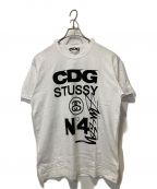 CDG×stussyシーディージー×ステューシー）の古着「Tシャツ」｜ホワイト