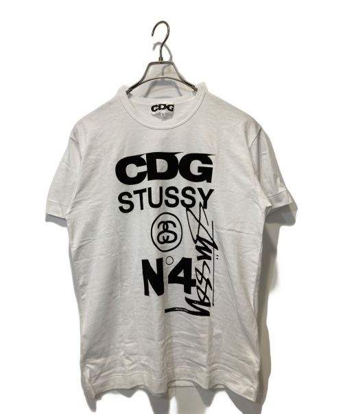 CDG（シーディージー）CDG (シーディージー) stussy (ステューシー) Tシャツ ホワイト サイズ:XLの古着・服飾アイテム