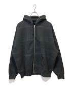 SUPREME×UNDERCOVERシュプリーム×アンダーカバー）の古着「ZIP UP HOODED SWEATSHIRT SCAB柄パーカー」｜ブラック