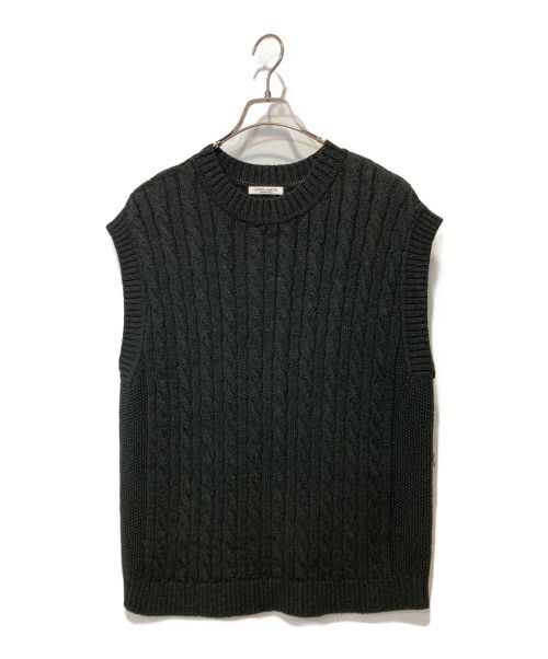 UNITED ARROWS（ユナイテッドアローズ）UNITED ARROWS (ユナイテッドアローズ) CABLE VEST ブラック サイズ:Lの古着・服飾アイテム