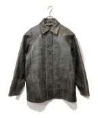 juhaユハ）の古着「RAGLAN LEATHER CAR COAT」｜ブラック