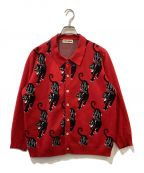 TTT MSWティー）の古着「Panther Knit Cardigan」｜レッド