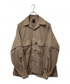 DAIWA PIER39ダイワ ピア39）の古着「TECH SPORTS OPEN COLLAR SHIRTS L/S MINI PLAIDS」｜ブラウン