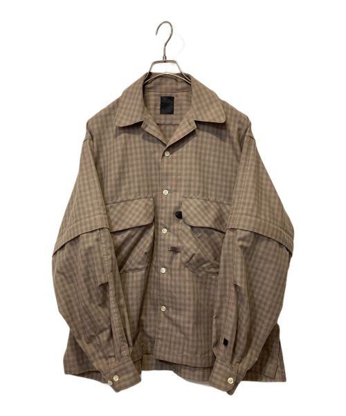 DAIWA PIER39（ダイワ ピア39）DAIWA PIER39 (ダイワ ピア39) TECH SPORTS OPEN COLLAR SHIRTS L/S MINI PLAIDS ブラウン サイズ:Sの古着・服飾アイテム