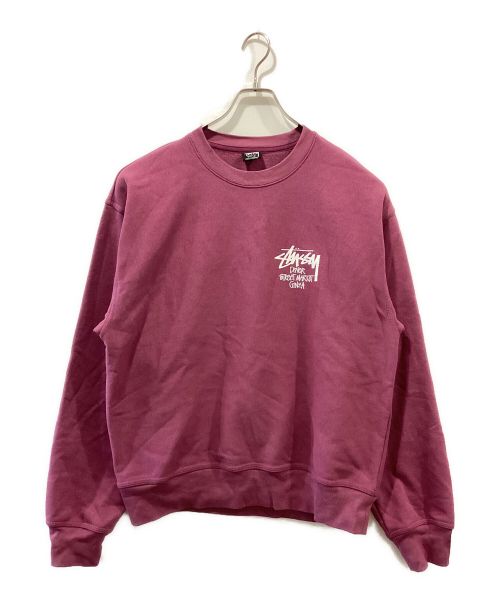 stussy（ステューシー）stussy (ステューシー) DOVER STREET MARKET (ドーバー ストリート マーケット) クルーネック スウェット パープル サイズ:Lの古着・服飾アイテム