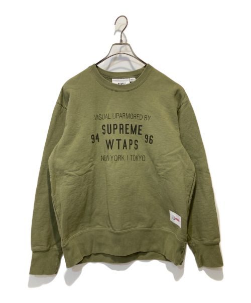 SUPREME（シュプリーム）Supreme (シュプリーム) WTAPS (ダブルタップス) コラボクルーネックスウェット オリーブ サイズ:Sの古着・服飾アイテム