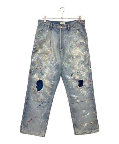 HERILL（ヘリル）HERILL (ヘリル) Splash Painter pants ブルー サイズ:3の古着・服飾アイテム