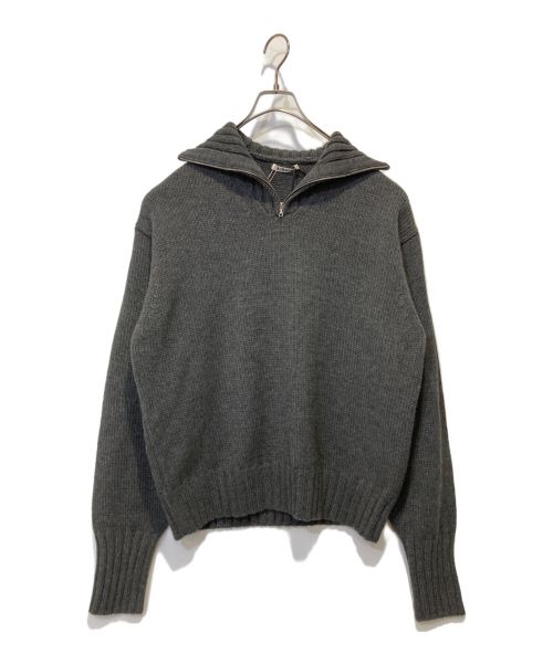 AURALEE（オーラリー）AURALEE (オーラリー) WOOL SOFT CORD KNIT HALF ZIP P/O グレー サイズ:5の古着・服飾アイテム