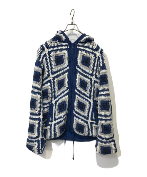 SUPREME（シュプリーム）Supreme (シュプリーム) Crochet Hooded Zip Up Sweater ブルー サイズ:Lの古着・服飾アイテム