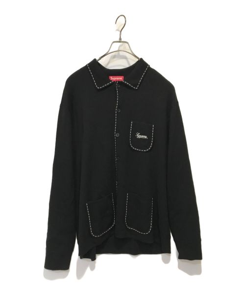 SUPREME（シュプリーム）Supreme (シュプリーム) Contrast Stitch Button up ブラック サイズ:XLの古着・服飾アイテム