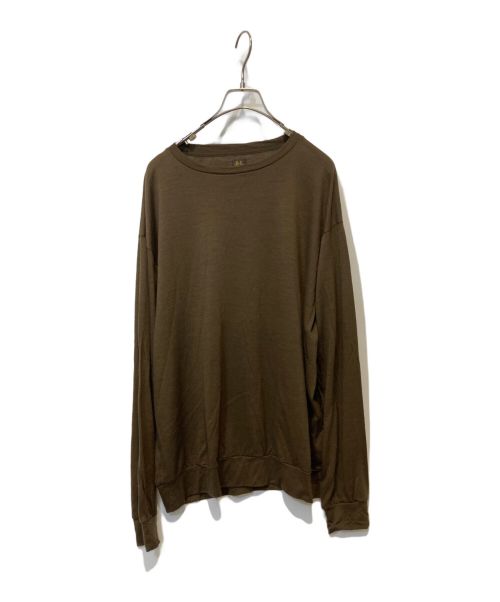 BATONER（バトナ―）BATONER (バトナ―) SUMMER WOOL LONG SLEEVE T-SHIRT ブラウン サイズ:3の古着・服飾アイテム