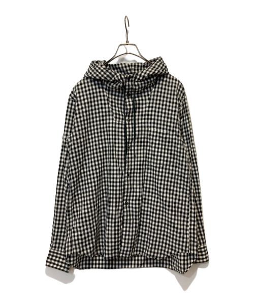 BLACK COMME des GARCONS（ブラック コムデギャルソン）BLACK COMME des GARCONS (ブラック コムデギャルソン) フーデッドギンガムシャツ ブラック サイズ:Lの古着・服飾アイテム