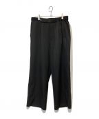 Graphpaperグラフペーパー）の古着「SCALE OFF WOOL WIDE CHEF PANTS」｜ブラック