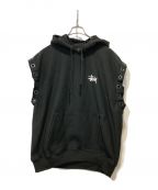 stussy×eYe JUNYA WATANABE MANステューシー×アイ ジュンヤワタナベマン）の古着「SWEAT PARKER CUSTOMIZED」｜ブラック