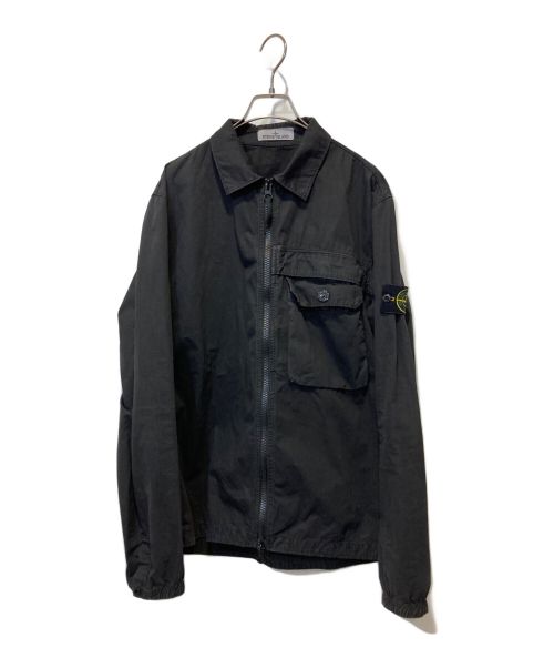 STONE ISLAND（ストーンアイランド）STONE ISLAND (ストーンアイランド) garment-dyed zip-up jacket ブラック サイズ:Ｌの古着・服飾アイテム