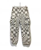 ERLイーアールエル）の古着「Check Print Cargo Pants」｜ホワイト