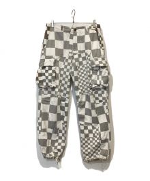 ERL（イーアールエル）の古着「Check Print Cargo Pants」｜ホワイト