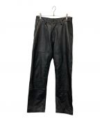 juhaユハ）の古着「SOFT LAMB LEATHER PANTS」｜ブラック