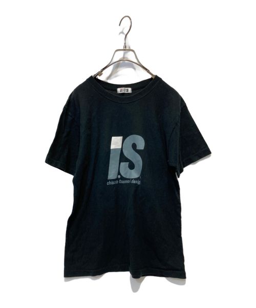 IS ISSEY MIYAKE（アイエスイッセイミヤケ）IS ISSEY MIYAKE (アイエスイッセイミヤケ) ロゴプリントTシャツ ブラック サイズ:9の古着・服飾アイテム