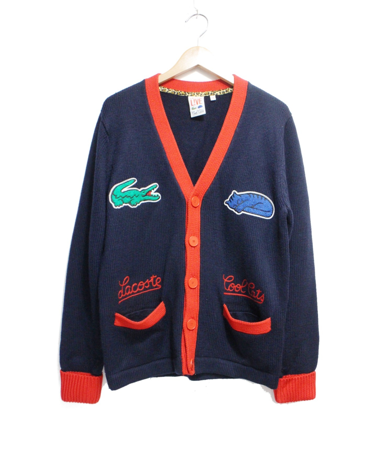 中古 古着通販 Lacoste ラコステ Cool Catsニットカーディガン ネイビー サイズ 4 秋9 ブランド 古着通販 トレファク公式 Trefac Fashion