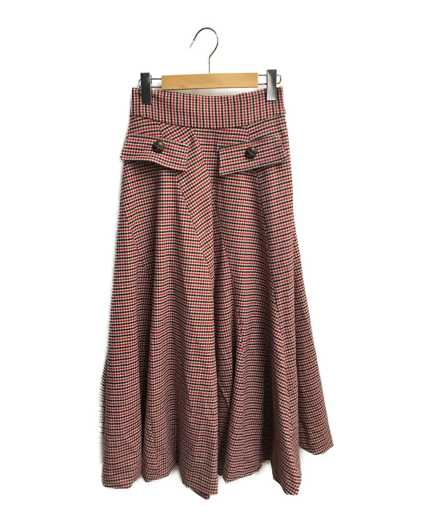 シルバーピーチ Her lip to High-rise Shell Checked Skirt - ロング