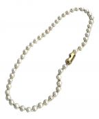 H.P.FRANCEアッシュペーフランス）の古着「freshwater pearl ball chain necklace」｜ゴールド×ホワイト