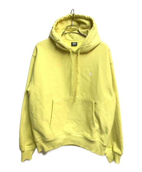 stussy（ステューシー）stussy (ステューシー) FELPA SWIRL APPLIQUE HOOD イエロー サイズ:Lの古着・服飾アイテム