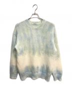 AURALEEオーラリー）の古着「SUPER KID MOHAIR TIE DYE KNIT P/O」｜ブルー×ホワイト