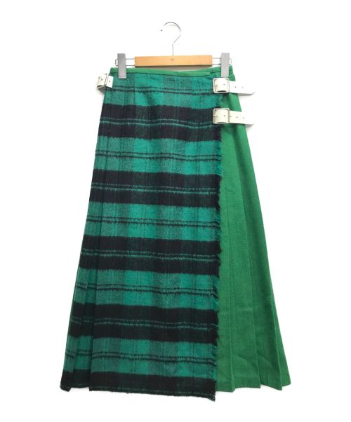 O'NEIL OF DUBLIN（オニールオブダブリン）O'NEIL OF DUBLIN (オニールオブダブリン) ウールラップスカート グリーン サイズ:8の古着・服飾アイテム