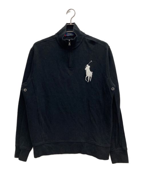 POLO RALPH LAUREN（ポロ・ラルフローレン）POLO RALPH LAUREN (ポロ・ラルフローレン) ハーフジップスウェット ブラック サイズ:Mの古着・服飾アイテム