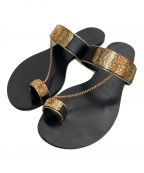 CASADEIカサディ）の古着「CHAIN SANDAL」｜ブラック