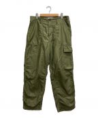 Graphpaperグラフペーパー）の古着「Cotton Linen Moleskin Fatigue Pants」｜グリーン