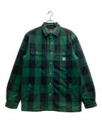 CarHarttカーハート）の古着「RELAXED FIT HEAVYWEIGHT FLANNEL SHERPA-LINED SHIRT JACKET」｜グリーン