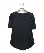 theoryセオリー）の古着「Clinton Knit N SS Ruched Tee/クリントン ニット ラッシュドティー」｜ブラック