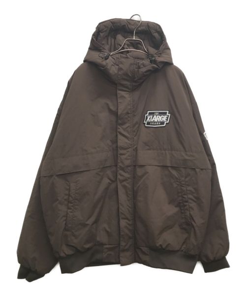 X-LARGE（エクストララージ）X-LARGE (エクストララージ) NYLON PUFFER JACKET ブラウン サイズ:XL：の古着・服飾アイテム