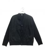 A.PRESSEアプレッセ）の古着「Cashmere Suede Combination Cardigan」｜ネイビー×ブラック