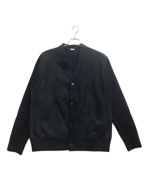 A.PRESSE（アプレッセ）A.PRESSE (アプレッセ) Cashmere Suede Combination Cardigan ネイビー×ブラック サイズ:2の古着・服飾アイテム