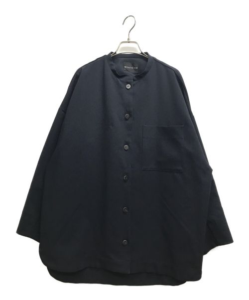 mizuiro-ind（ミズイロインド）mizuiro-ind (ミズイロインド) バンドカラーシャツ ネイビー サイズ:記載無しの古着・服飾アイテム