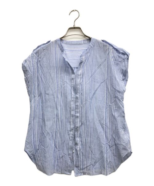 DES PRES（デ プレ）DES PRES (デ プレ) ハイツイステッドローン フレンチスリーブシャツ ブルー サイズ:36の古着・服飾アイテム