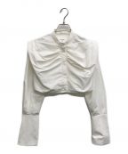 Ameriアメリ）の古着「CROPPED BIG RIBBON SHIRT」｜ホワイト