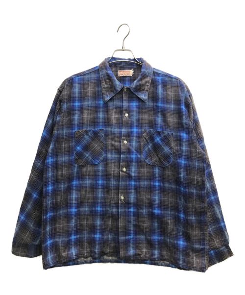 PERMANENT PRESS（パーマネントプレス）PERMANENT PRESS (パーマメントプレス) チェックシャツ ブルー×グレー サイズ:16の古着・服飾アイテム