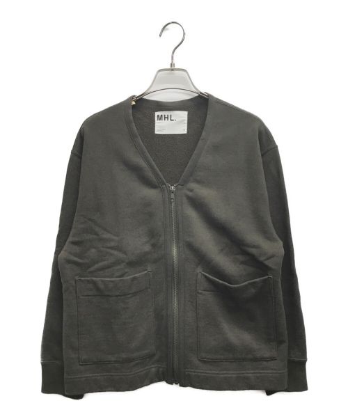 MHL（エムエイチエル）MHL (エムエイチエル) DRY COTTON LINEN LOOPBACK ZIP CARDIGAN/ドライコットンリネンループバックジップカーディガン カーキ サイズ:2の古着・服飾アイテム