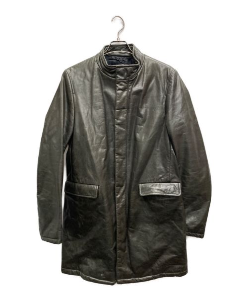 CoSTUME NATIONAL HOMME（コスチューム ナショナル オム）CoSTUME NATIONAL HOMME (コスチューム ナショナル オム) レザーコート グリーン サイズ:48の古着・服飾アイテム